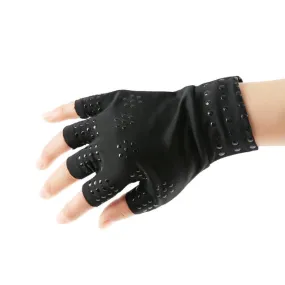 Dispensing Half Finger Non-slip Pressure Gloves Joint Training Sports Gloves, Free Size(Black Black Dots)