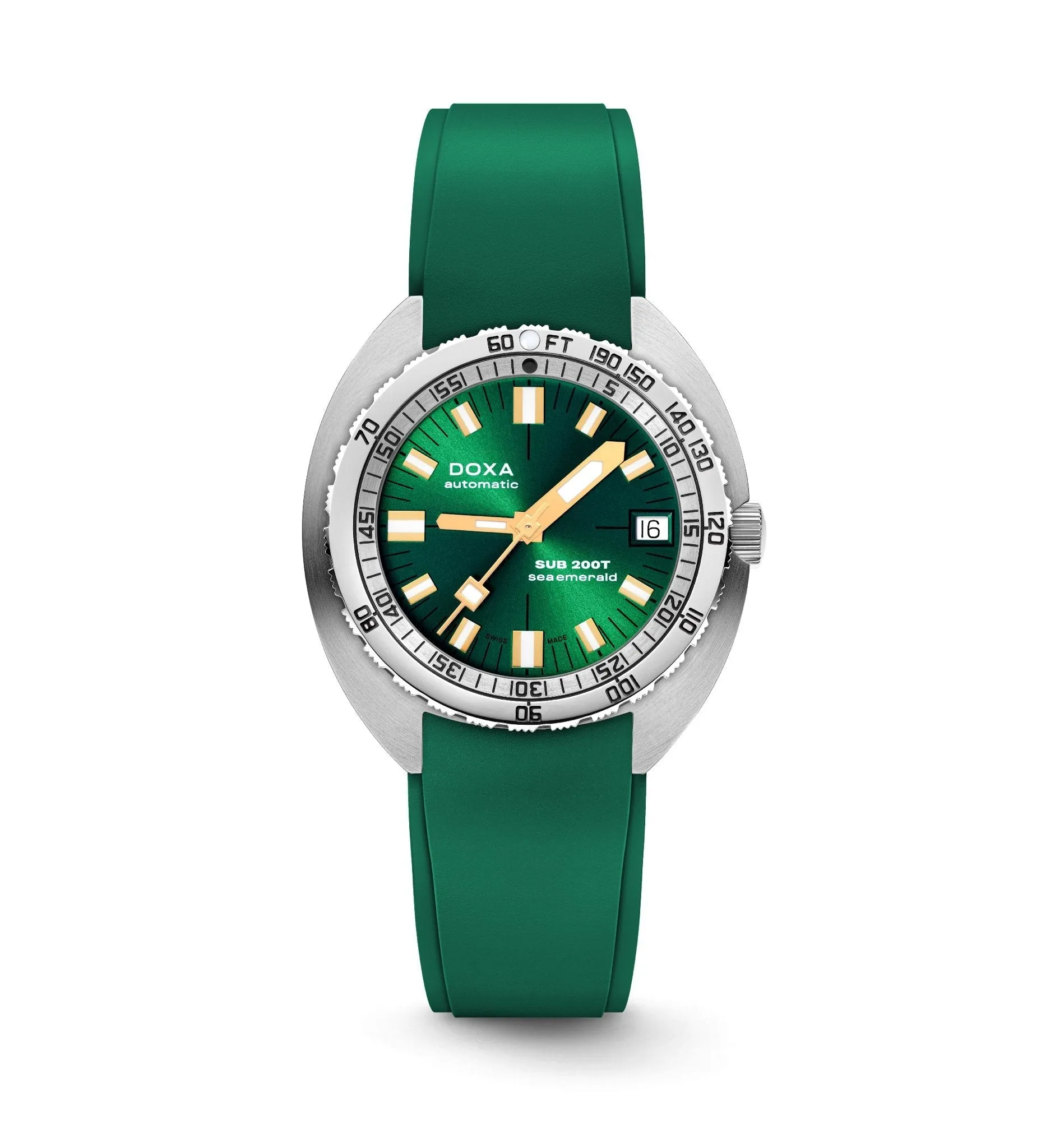 DOXA Sub 200T Sea Emerald Sunray Rubber - 804.10.131S.10