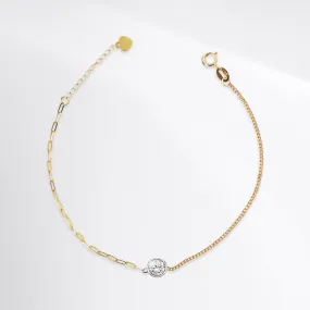 Duo Round Bezel Solitaire Diamond Bracelet 18kt