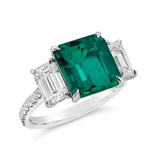 Emerald and Diamond Ring