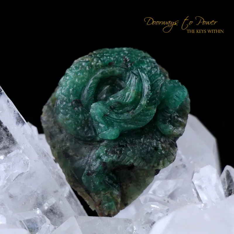 Emerald Dragon Crystal Carving & Talisman 'Rare'