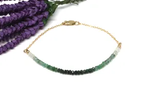 Emerald Ombré Gemstone Half Bar Bracelet