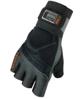 Ergodyne Medium Black ProFlex 9012 Full Finger Pigskin Anti-Vibration Gloves With Woven Elastic Cuff, Polymer Palm Pad, Pigskin Leather Palm And Fingers, Low Profile Closure And Neoprene Knuckle Pad