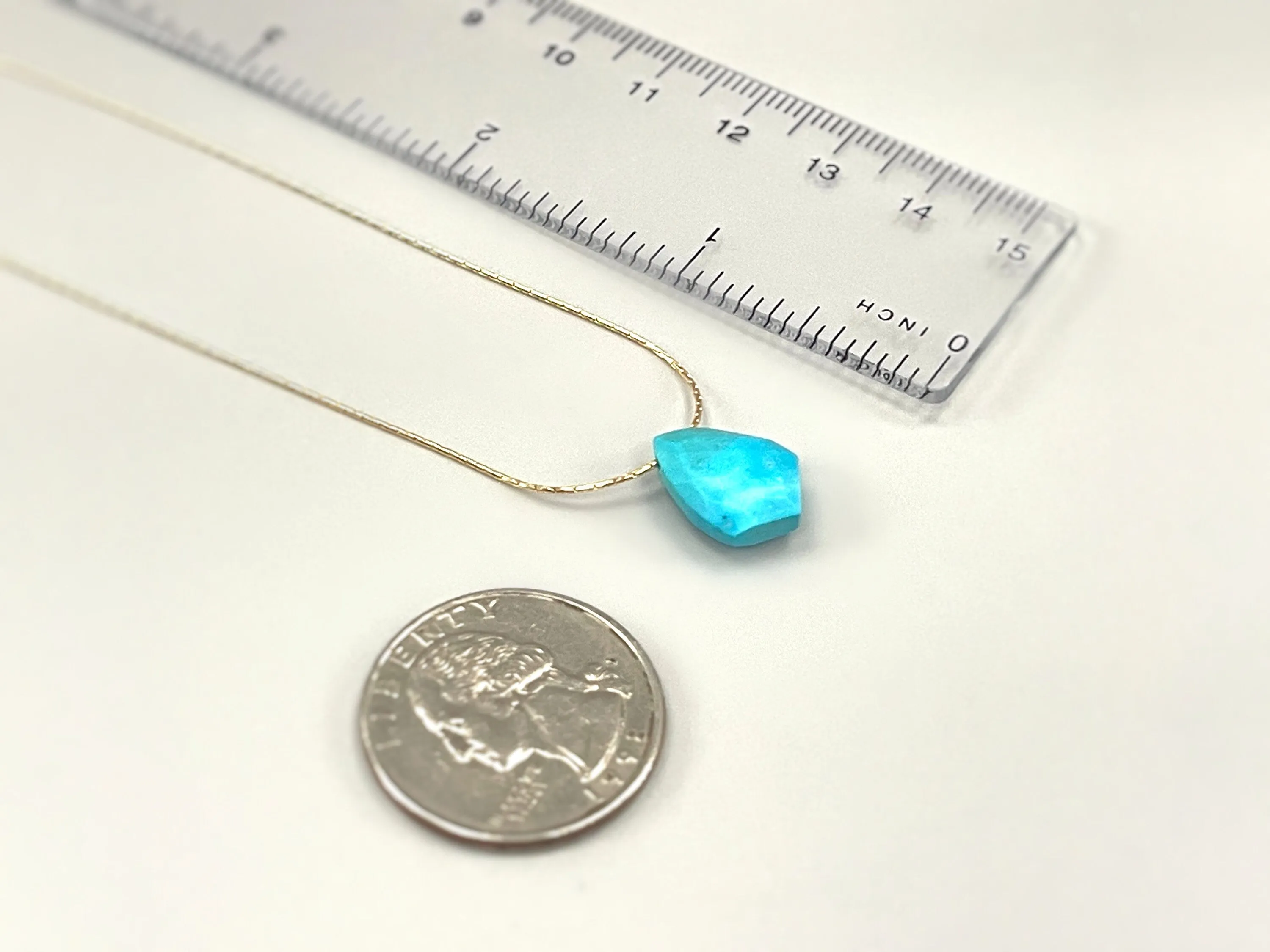 Facetted Turquoise Necklace Gold, Sterling Silver Choker