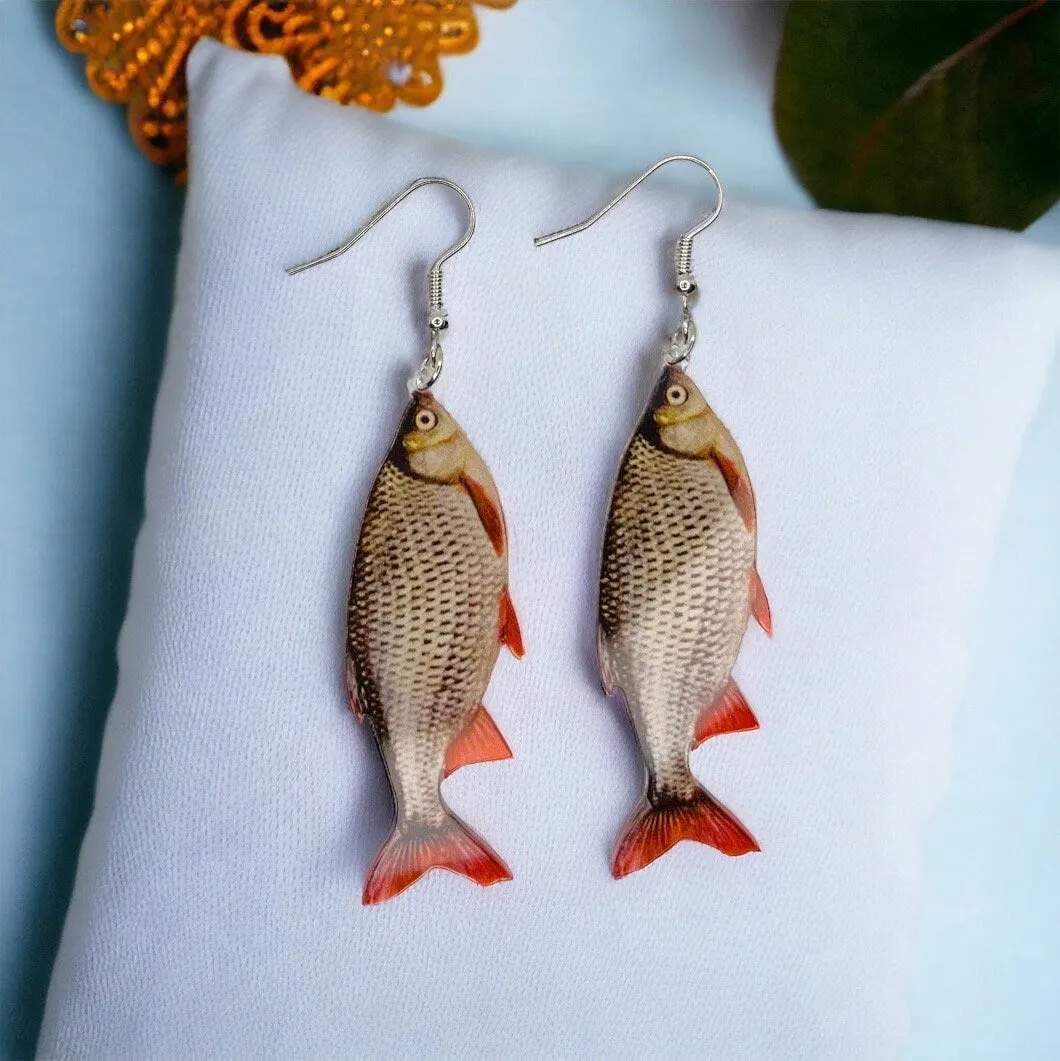 Fish Earrings - Fish Jewelry, Handmade Earrings, Handmade Jewelry, Animal Earrings, Fisherman, Fishing, Sportsman Paradise, Fishy, Fish Gift