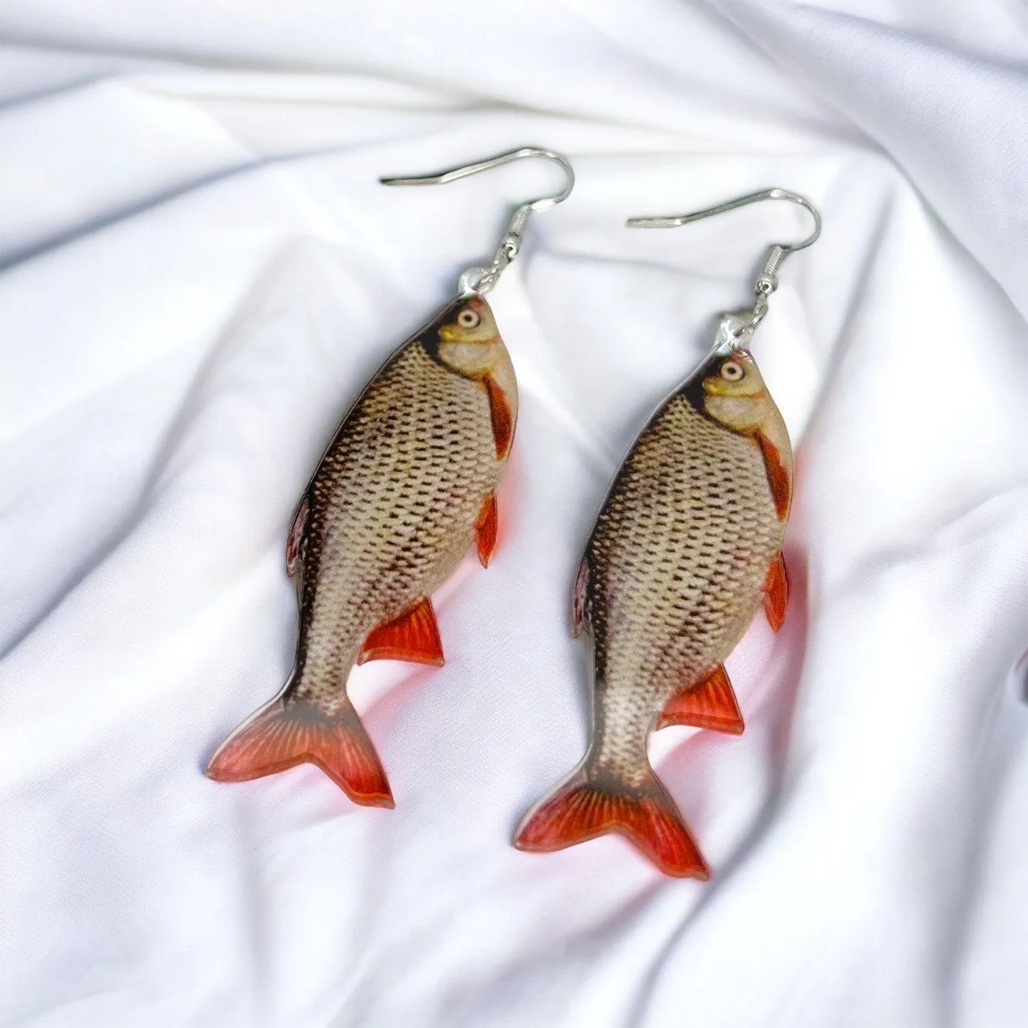 Fish Earrings - Fish Jewelry, Handmade Earrings, Handmade Jewelry, Animal Earrings, Fisherman, Fishing, Sportsman Paradise, Fishy, Fish Gift