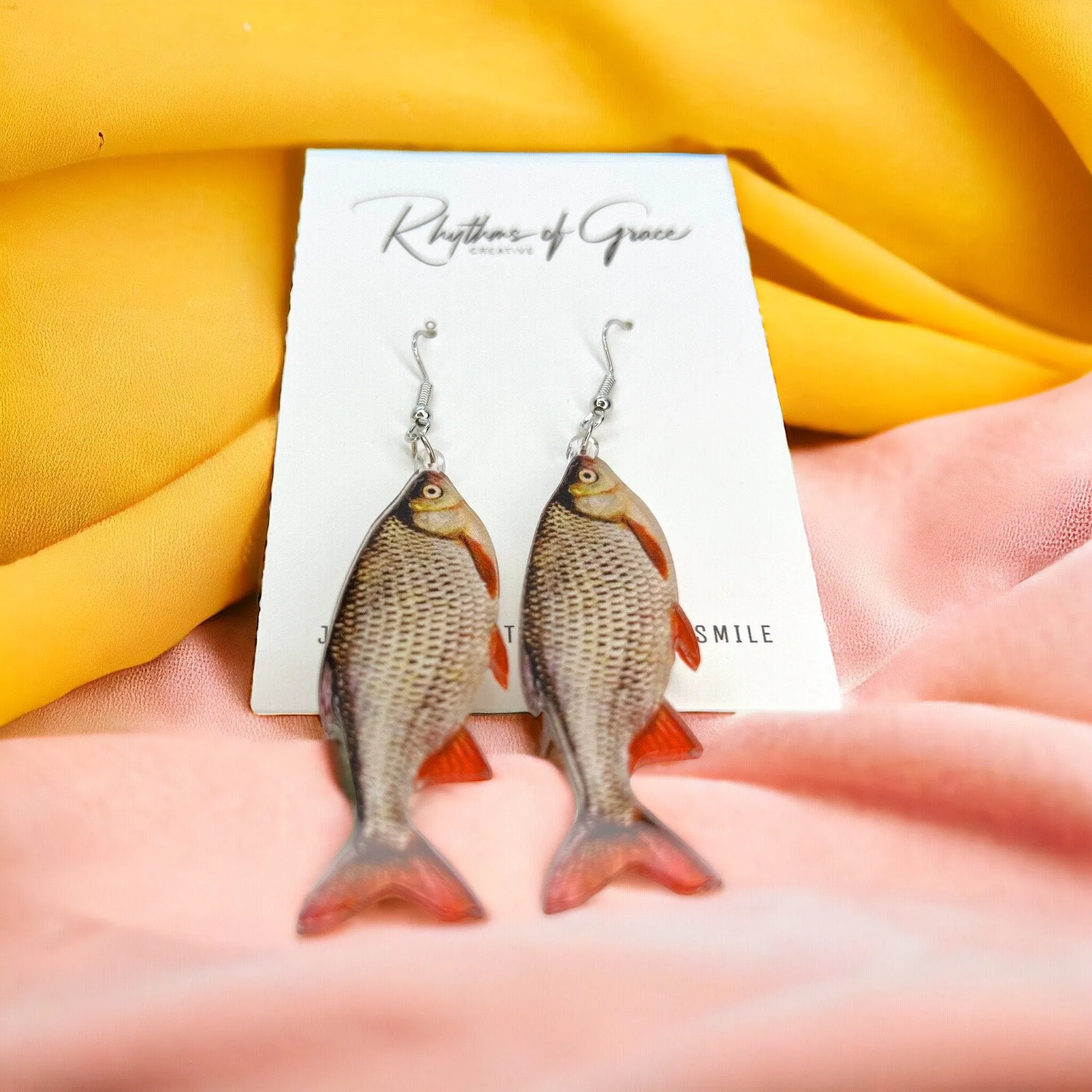 Fish Earrings - Fish Jewelry, Handmade Earrings, Handmade Jewelry, Animal Earrings, Fisherman, Fishing, Sportsman Paradise, Fishy, Fish Gift