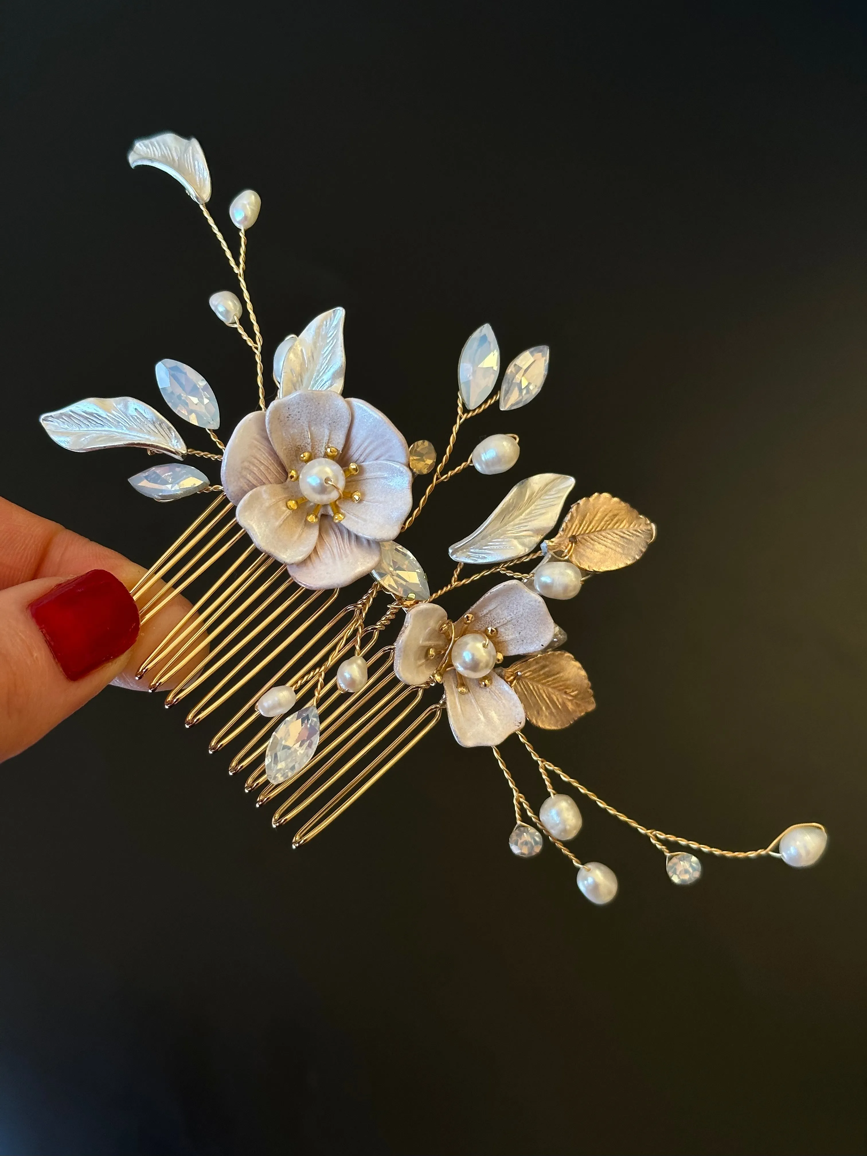 Flower Hair Comb for Bride