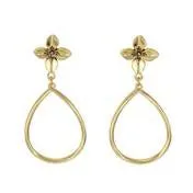 Flower Post Teardrop Earrings