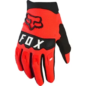 Fox Racing  Youth Dirtpaw Gloves Touch Screen Compatible Off-Road Fluorescent Red