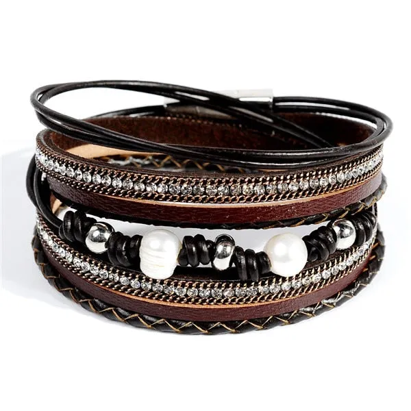 Gabbie Leather Unisex Wrap Bangle Bracelet