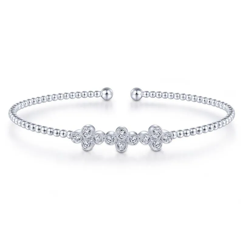 Gabriel & Co. 14k White Gold Bujukan Diamond Bangle Bracelet