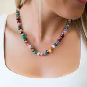 Gem Mix Necklace 18.5 inches 5x8 rondelle