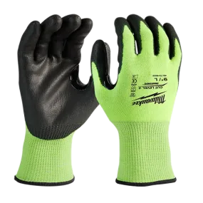 General Purpose Gloves - Milwaukee® High-Visibility Cut Level 3 Polyurethane Dipped Gloves, 48-73-893