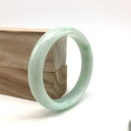 Genuine Burmese Green Jadeite Jade Bangle Bracelet (56.6 mm) #T155