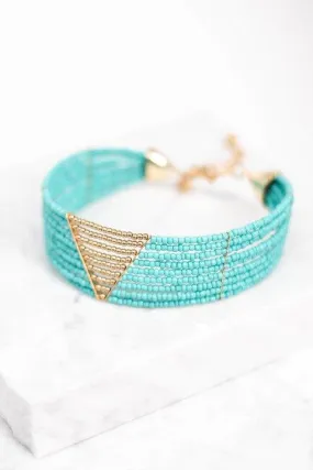 Go Bold Or Go Home Choker, Turquoise