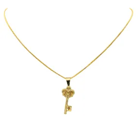 Gold Filled Key Pendant Necklace