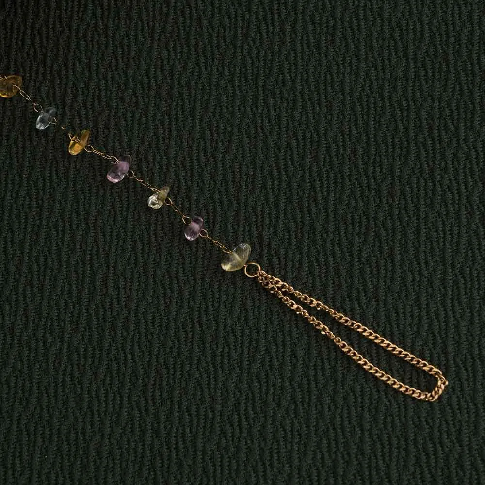 Gold Gemstone Hand Chain Bracelet