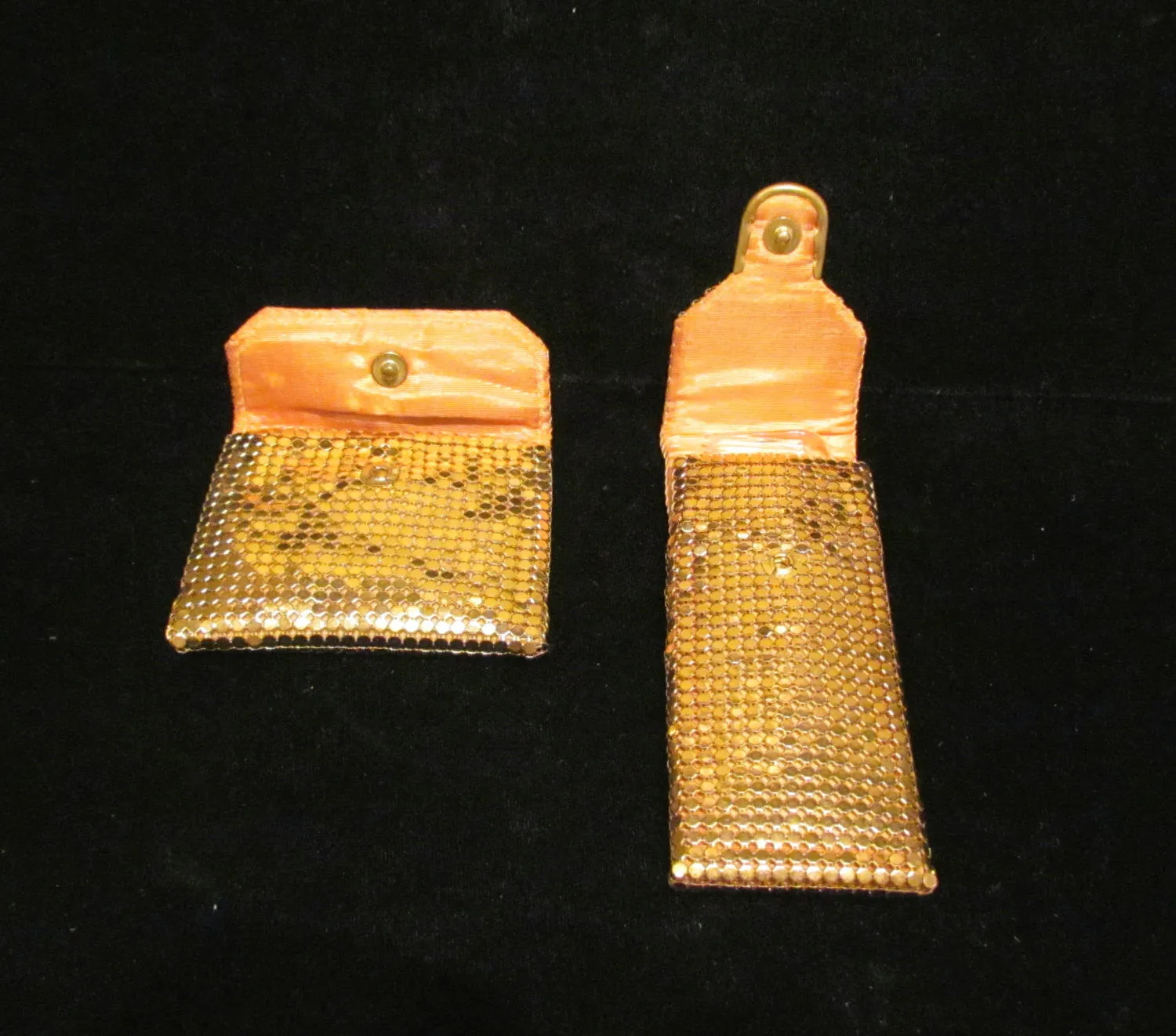 Gold Mesh Comb And Mirror Purse Accessories Vintage Holder Set 1940's Whiting & Davis