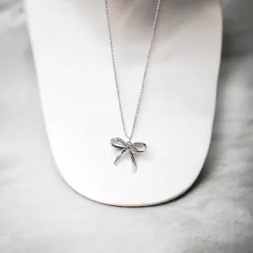 Gold or Silver Bow Necklace