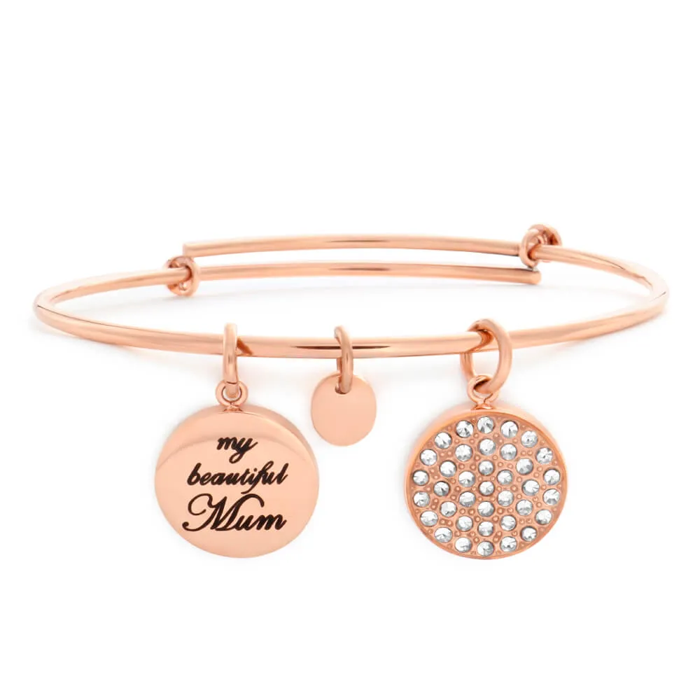 Gold Plated Crystal My Beautiful Mum Bangle