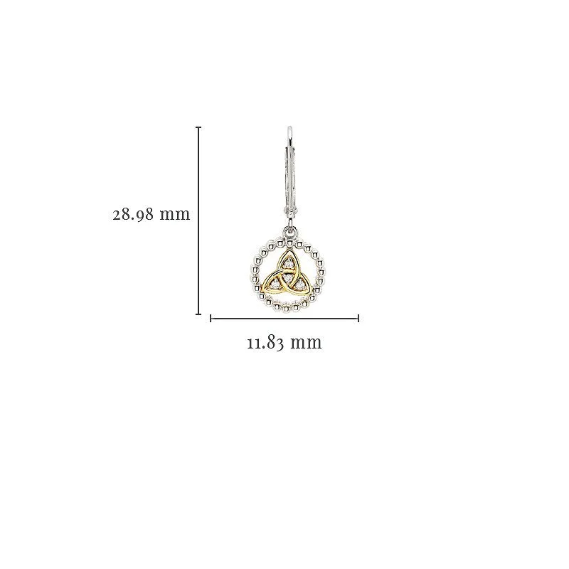 Gold Plated Trinity Knot Drop Earrings