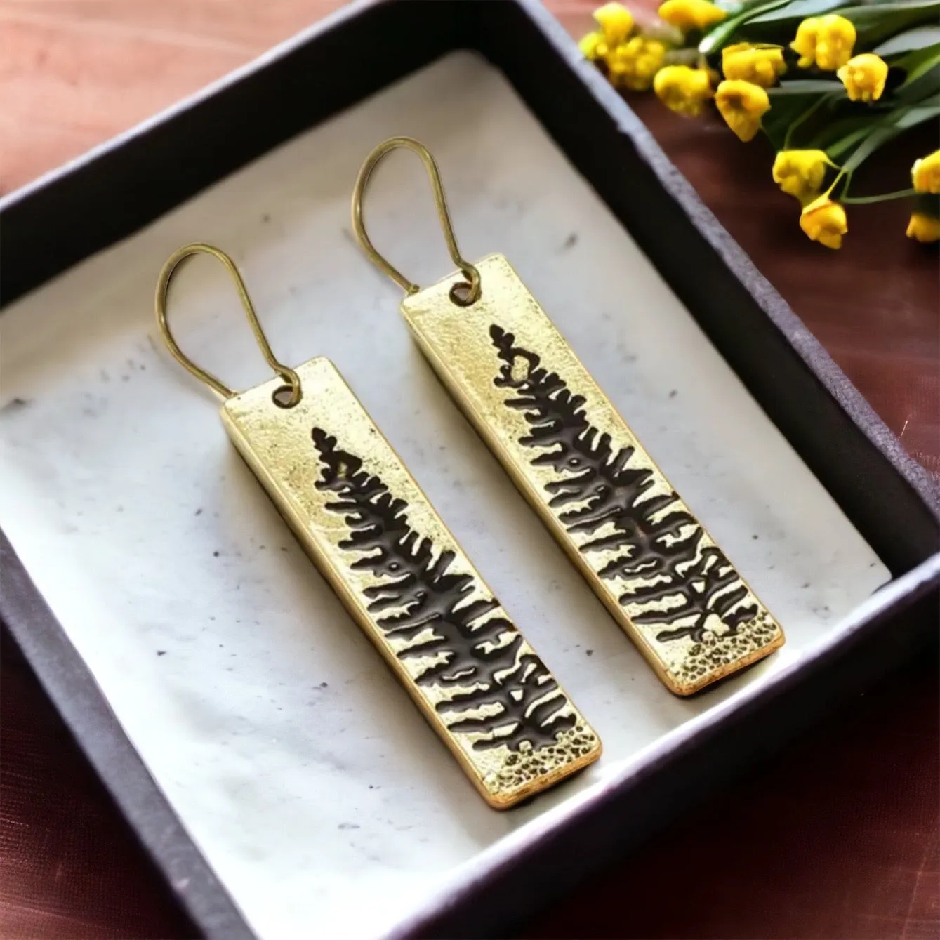 Gold Tree Earrings - Redwood Trees, Delicate Earrings, Plant Based, Gold Earrings, Wanderlust Gift, Tree Jewelry, Nature Lover, Tree Lover