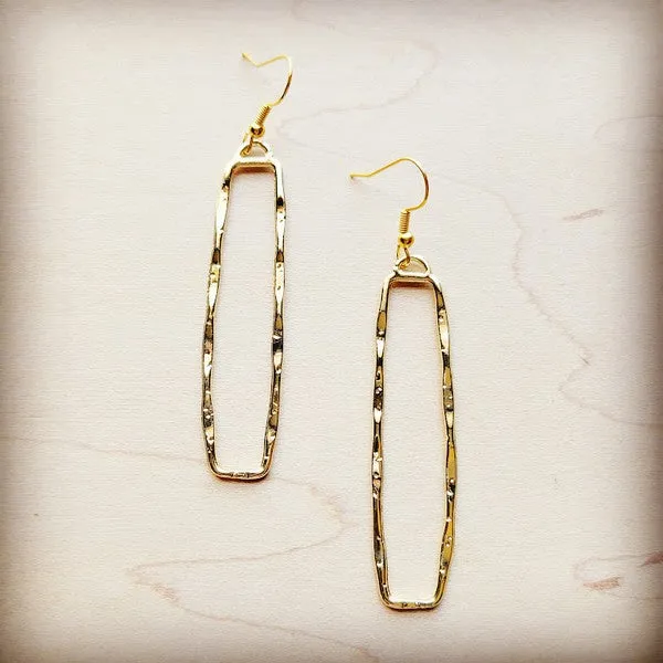 Golden Rectangle Dangle Earrings