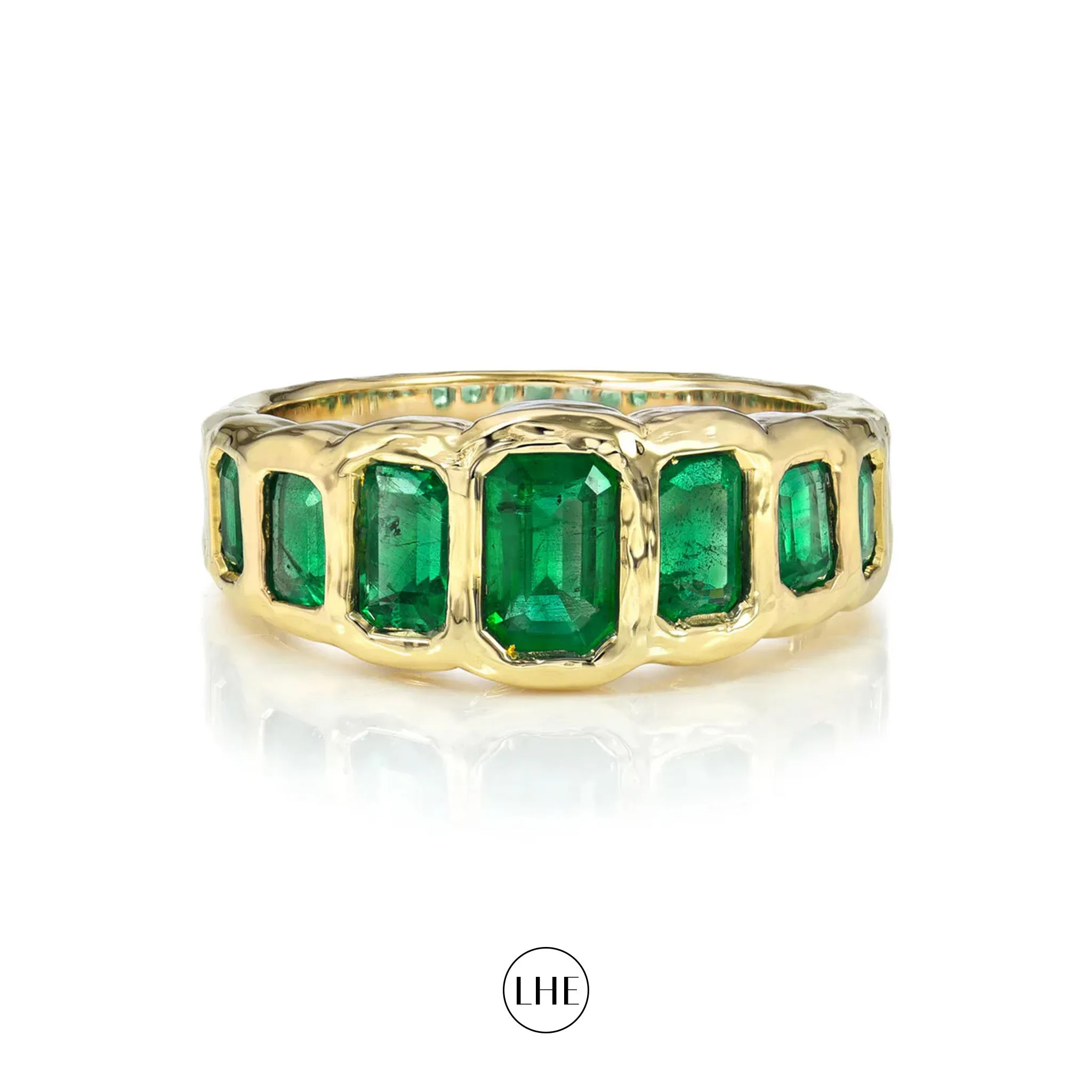 Graduated Emerald Cut Emerald River Ring | Ready to Ship