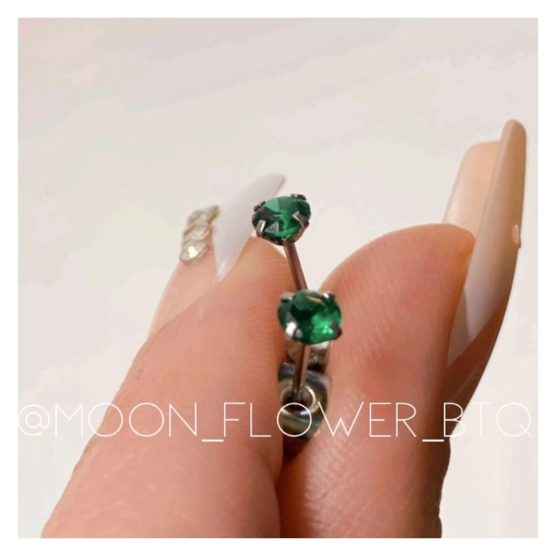 Green CZ Stud Earrings