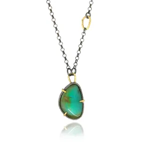 Green Turquoise Necklace in 18k Gold and Silver - LING LING Necklace