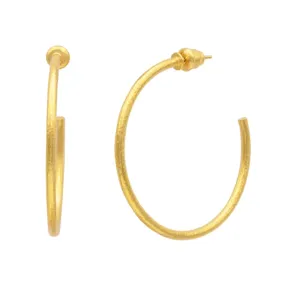 Gurhan 22K Yellow Gold Vertigo Hammered Hoop Earrings