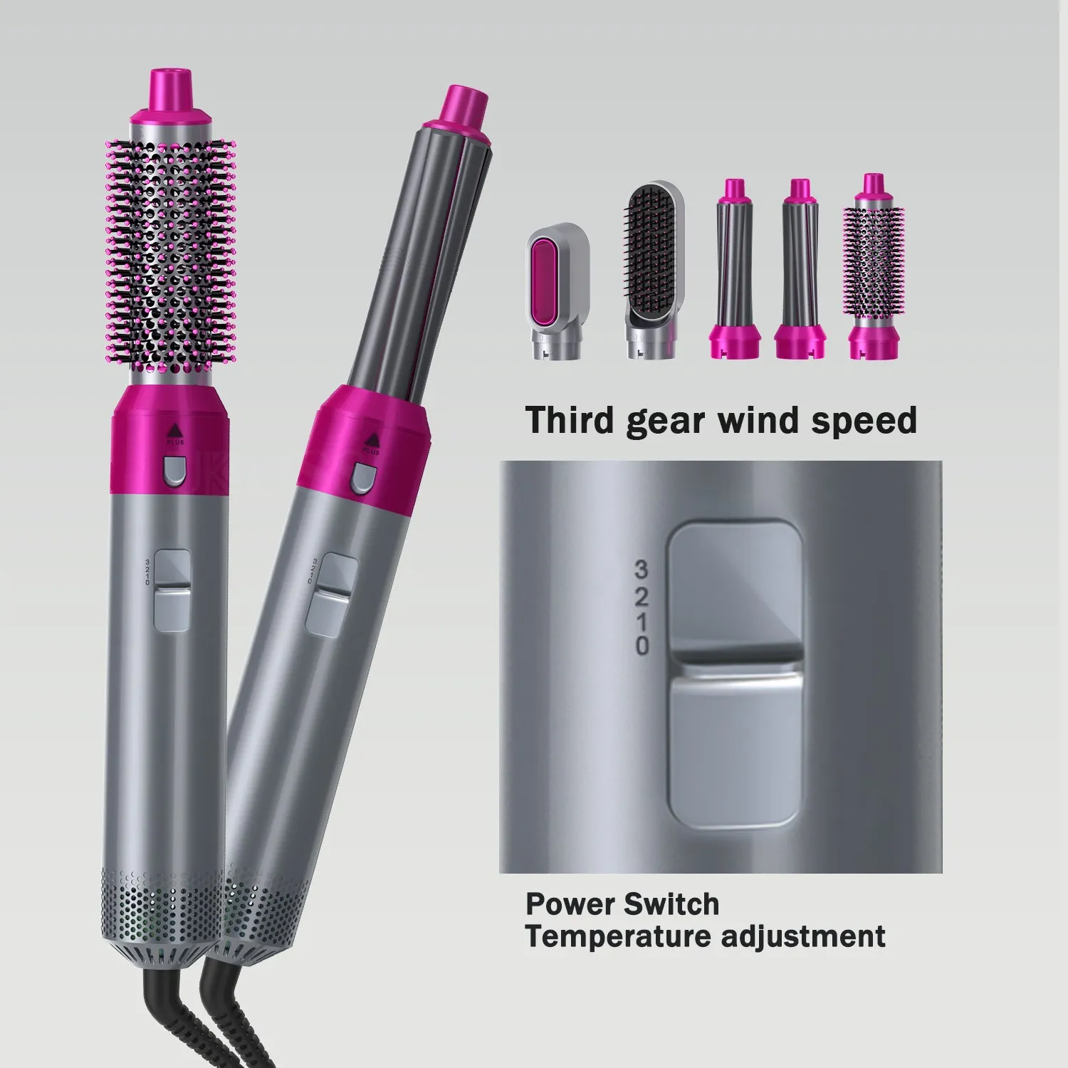 Hair Dryer Comb Multi Functional 5 In1 Hair Curling Straightening Hair Styling Comb Straightener Curler