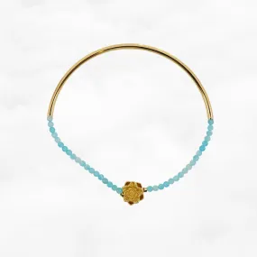 Half Bangle Lotus Amazonite Bracelet