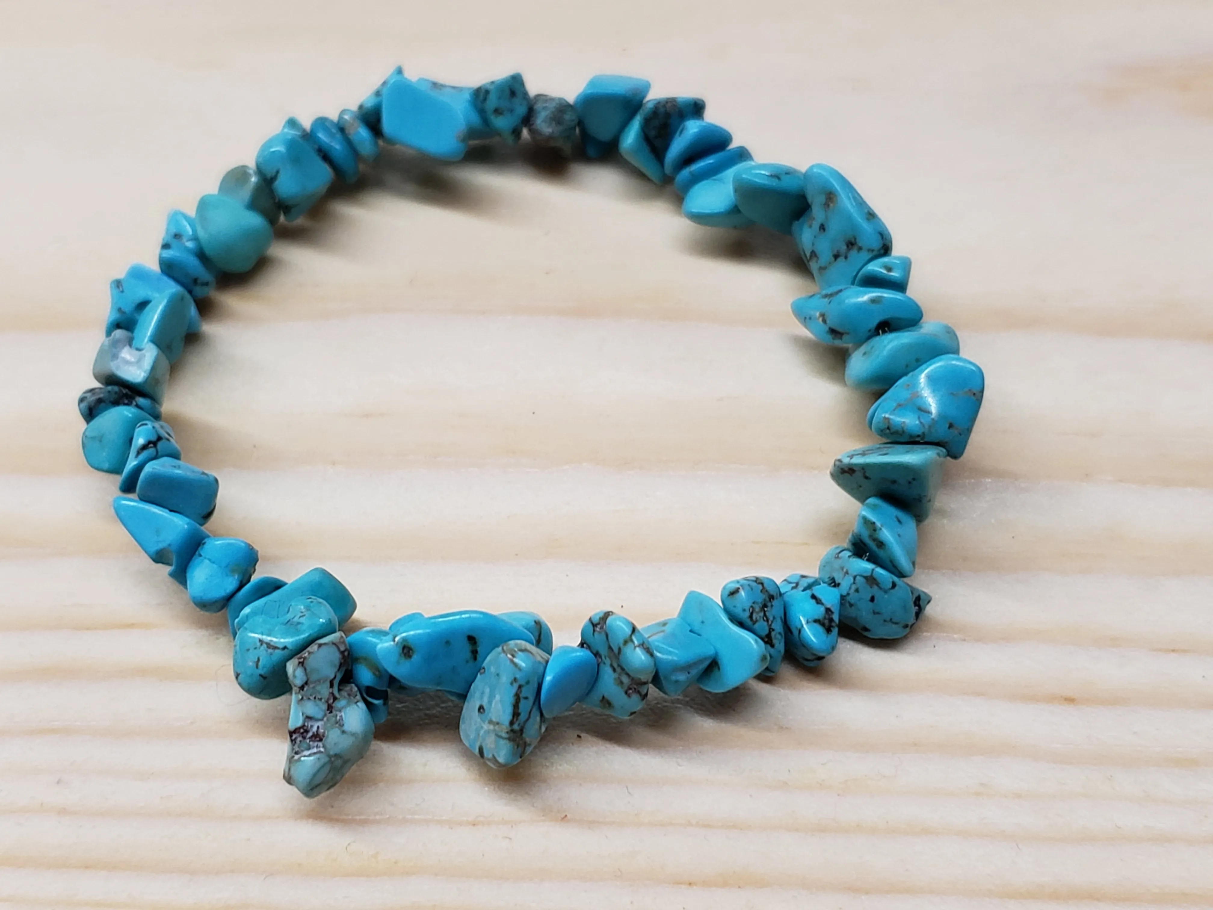 Hand Crafted Freeform Howlite Stretch Bracelet. One size fits most