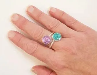 Handmade Turquoise and Amethyst Ring In Sterling Silver Beachy Boho