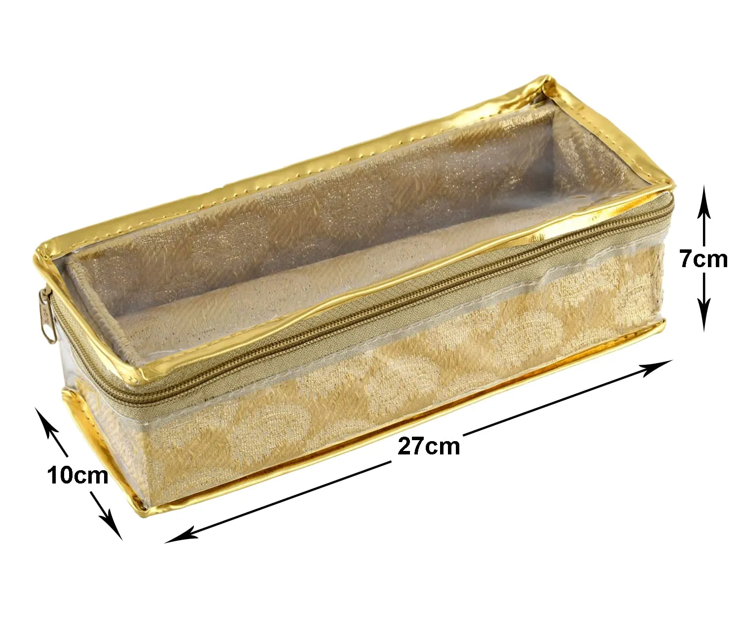 Heart Home Carry Design Laminated 1 Rod Box, Organizer For Bangle, Watches, Bracelets, Jewellery With Tranasparent Top (Gold)-47HH026