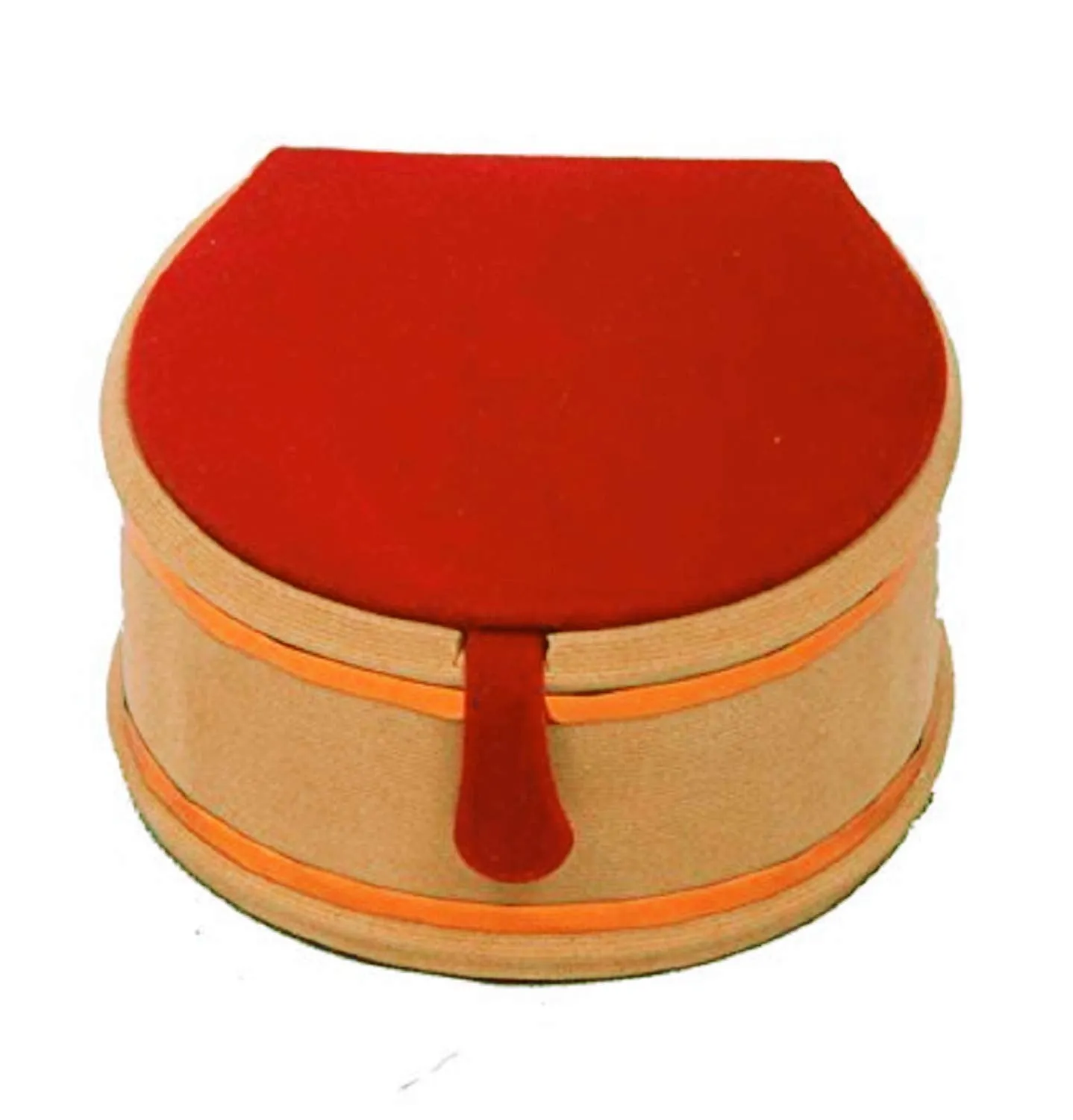 Heart Home Wooden 2 Pieces Velvet Small Round Bangle Box (Maroon) - CTHH18343