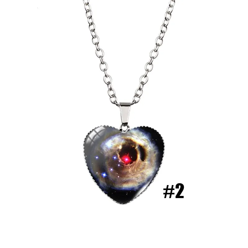 Heart Shaped Galaxy Nebula Necklace