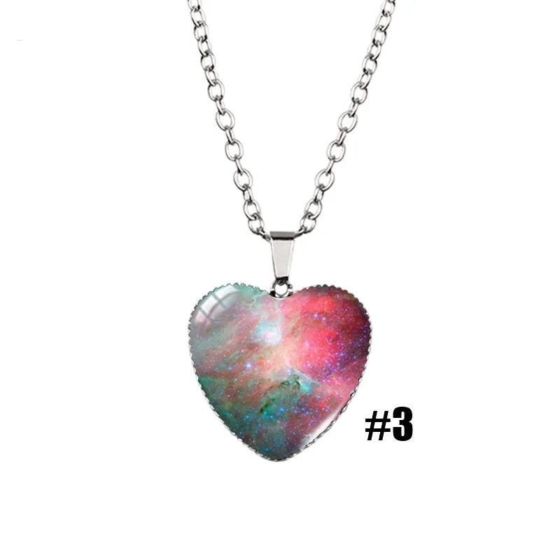 Heart Shaped Galaxy Nebula Necklace