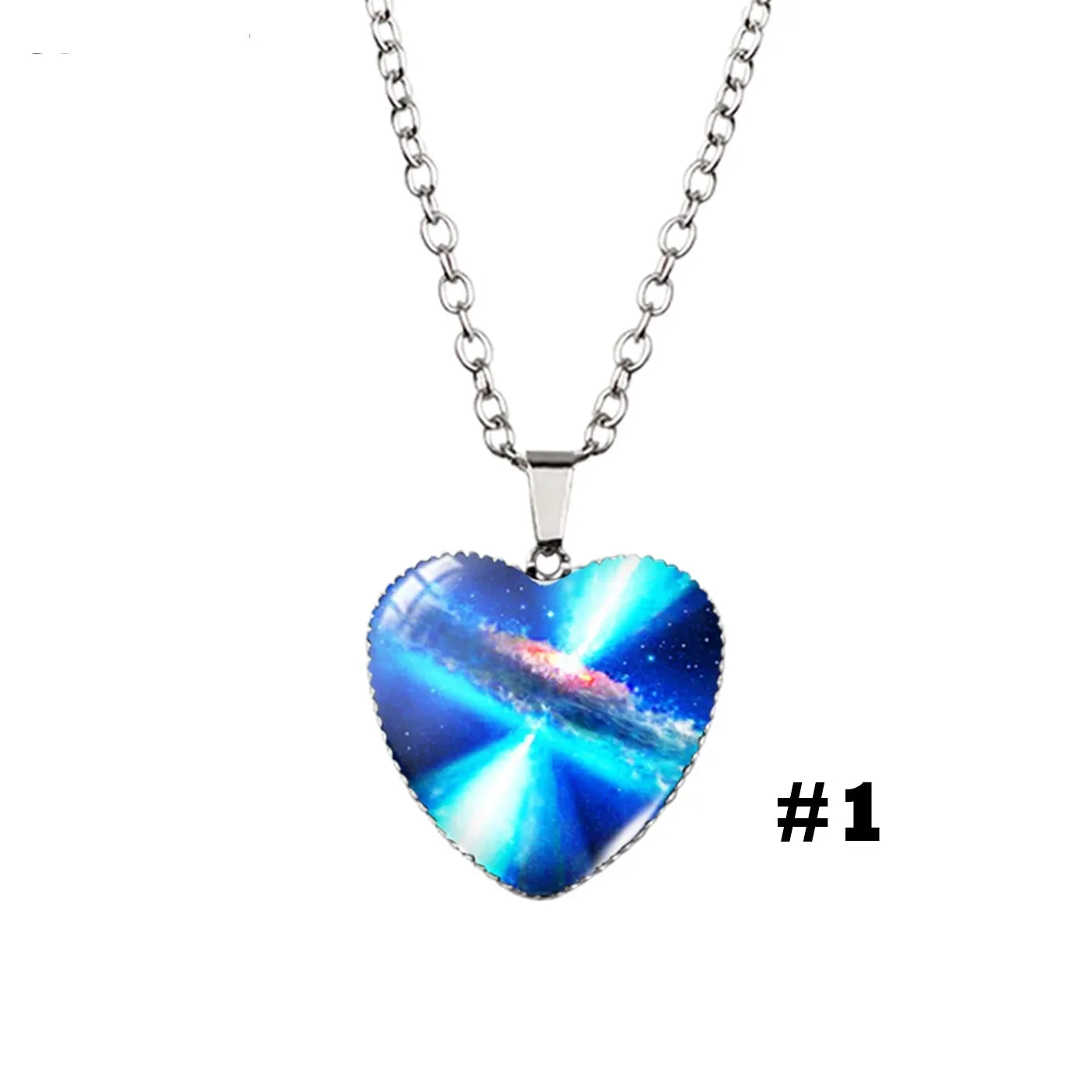 Heart Shaped Galaxy Nebula Necklace