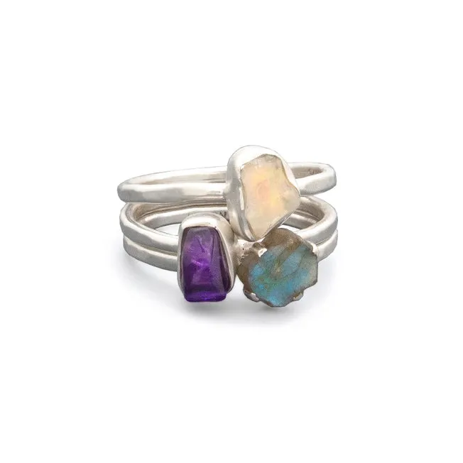 Hiouchi Sterling Silver Stone Stacker Ring | Amethyst