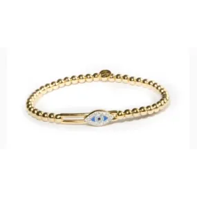 Hulchi Belluni 18K Yellow Gold Evil Eye Stretch Bracelet