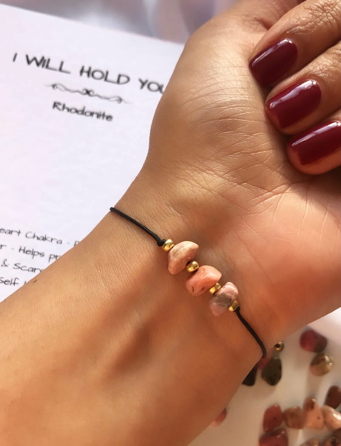 I Will Hold You Rhodonite Bracelet