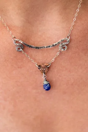 Intuitive Heart Necklace | Lapis Lazuli, Copper & Fine Silver