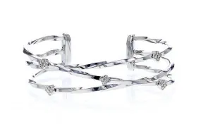 Italian Sterling Silver Bangle Bracelet with 0.30ct diamonds