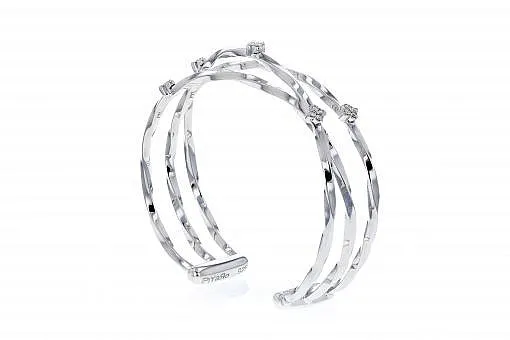 Italian Sterling Silver Bangle Bracelet with 0.30ct diamonds