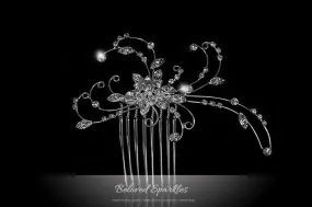 Janet Flowery Leaves Hair Comb | Swarovski Crystal