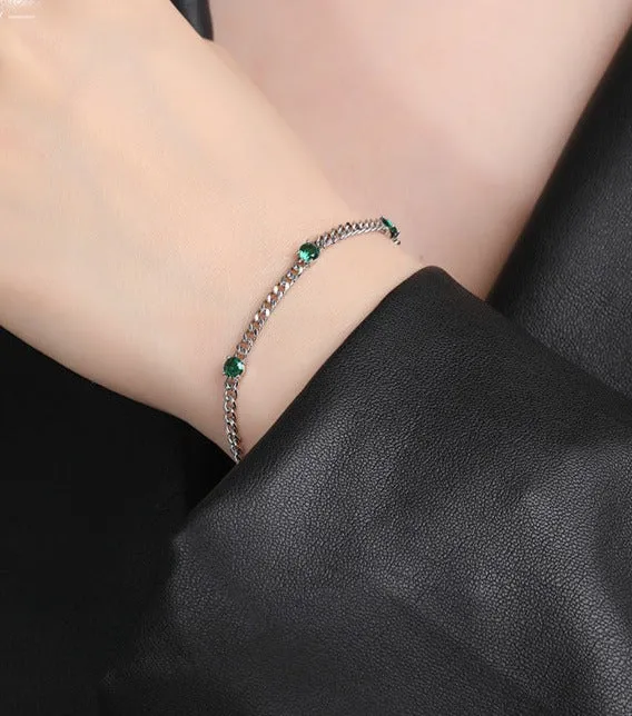 Jewelry ins fashion trend luxury emerald green bracelet bracelet Christmas gift New Year's Eve must-have