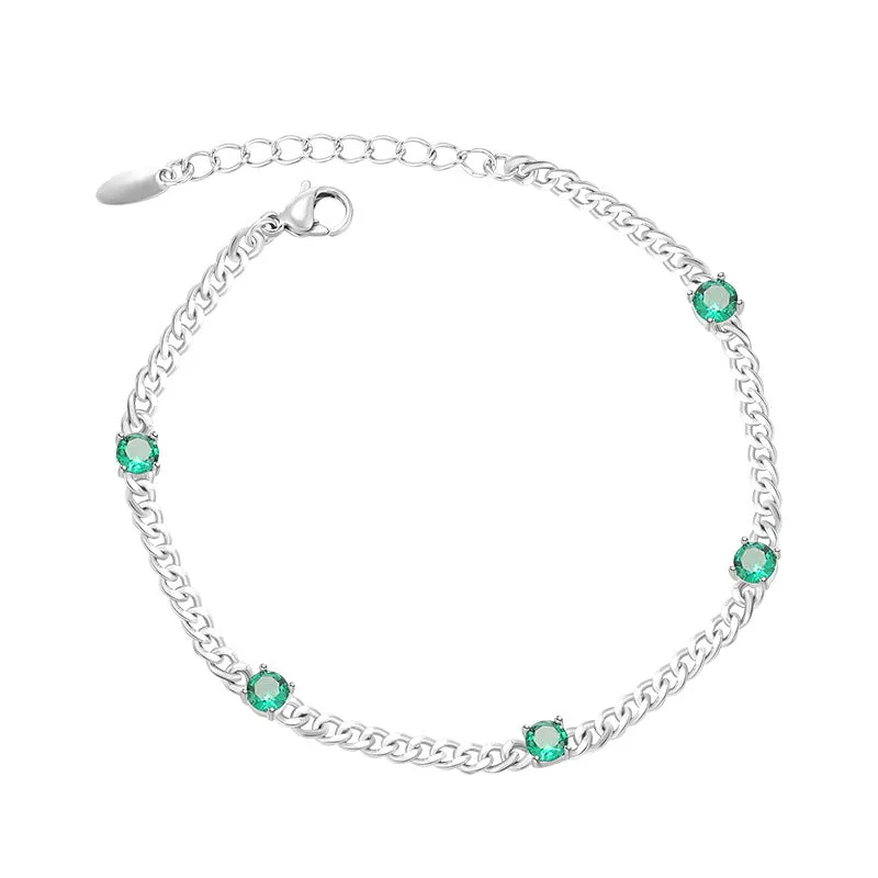 Jewelry ins fashion trend luxury emerald green bracelet bracelet Christmas gift New Year's Eve must-have